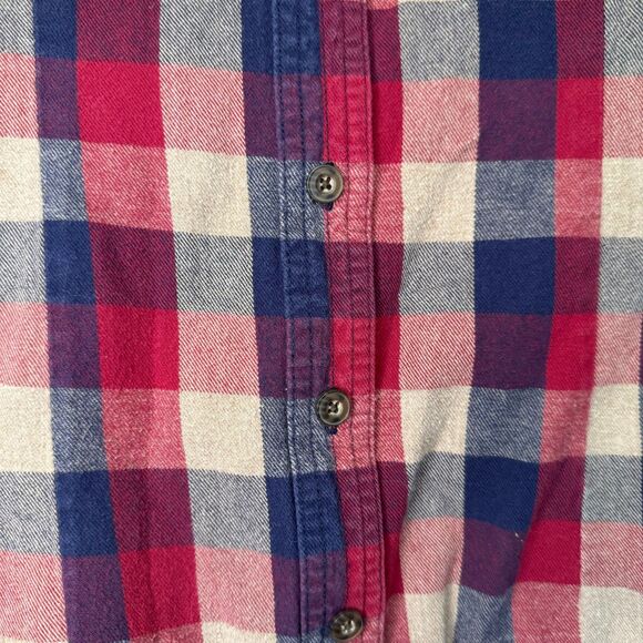 DULUTH TRADING CO woman's size medium M 100% cotton plaid flannel top shirt - Picture 9 of 12